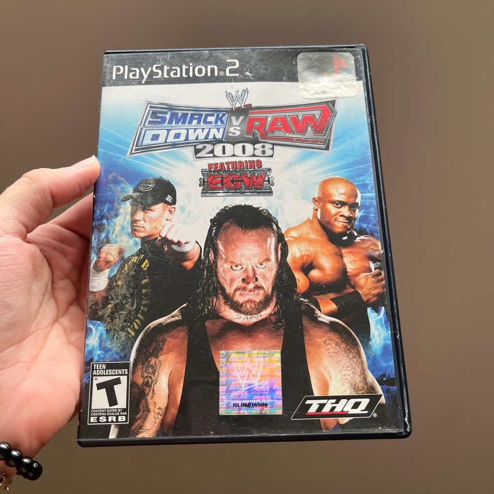 WWE Smackdown vs Raw 2008 PS2 Sony PlayStation 2 Featuring ECW SLUS 21645-F